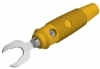 KB 3 GE  Widełki kablowe, rozw.7,1mm, z otworem poprzecznym 4mm, lutowane, żółte, Hirschmann, 930585103, KB3GE